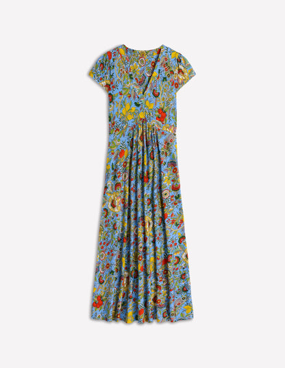 Bias Cut Jersey Midi Dress-Multi, Citrus Vine-5
