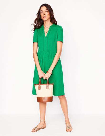 Naomi Short Sleeve Dress-Rich Emerald