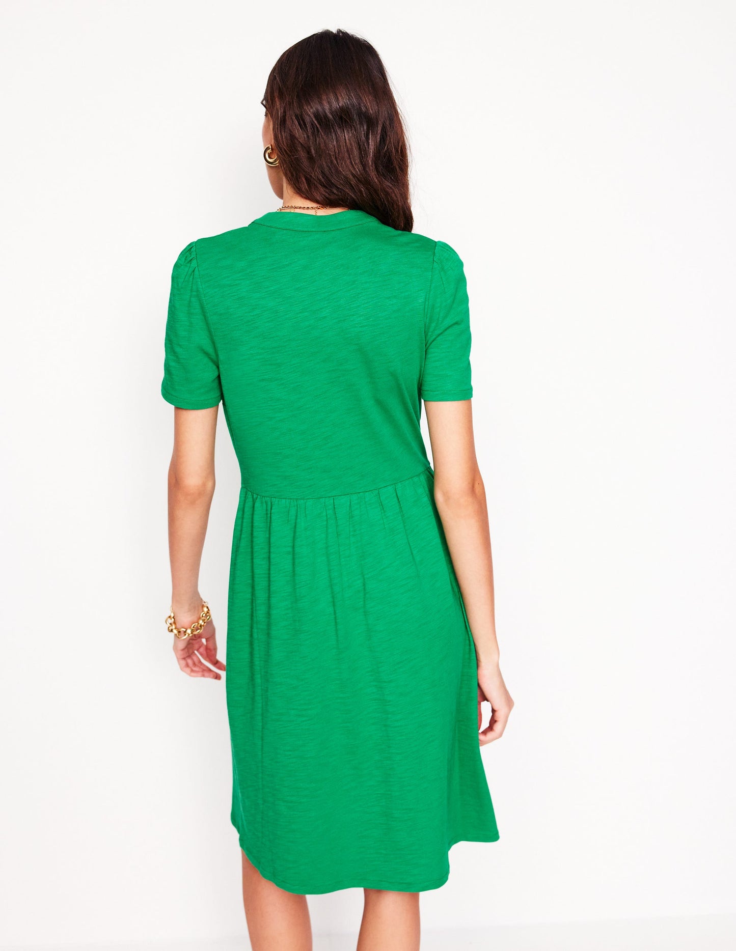 Naomi Short Sleeve Dress-Rich Emerald