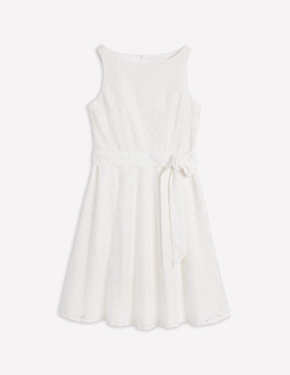 Anya Sleeveless Broderie Dress-White-5