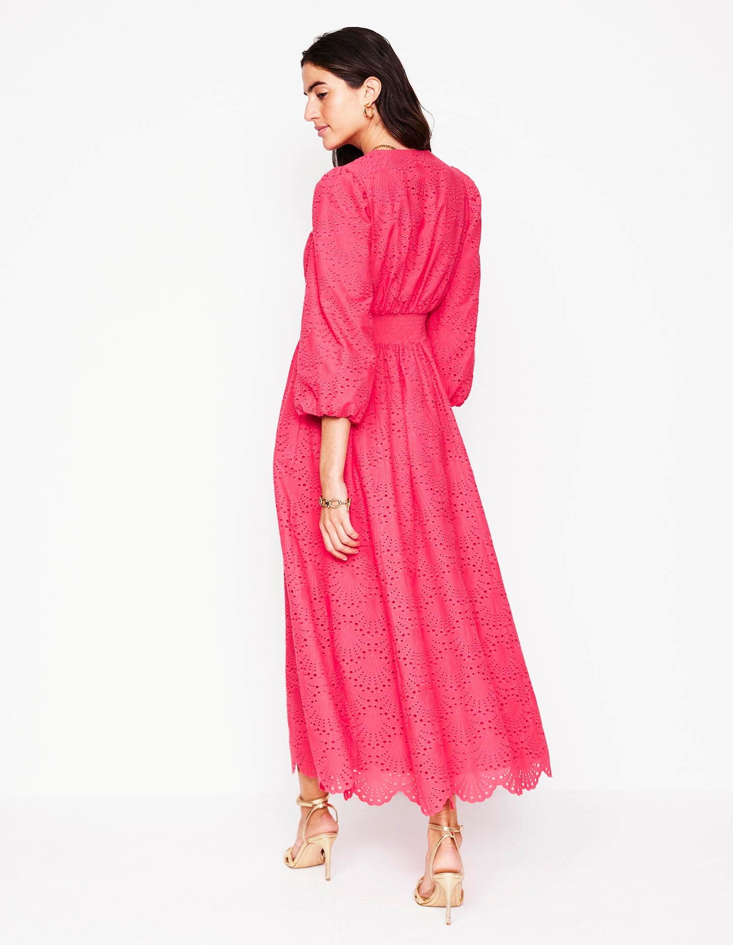Lola Broderie Maxi Dress-Camelia Pink - Image 4