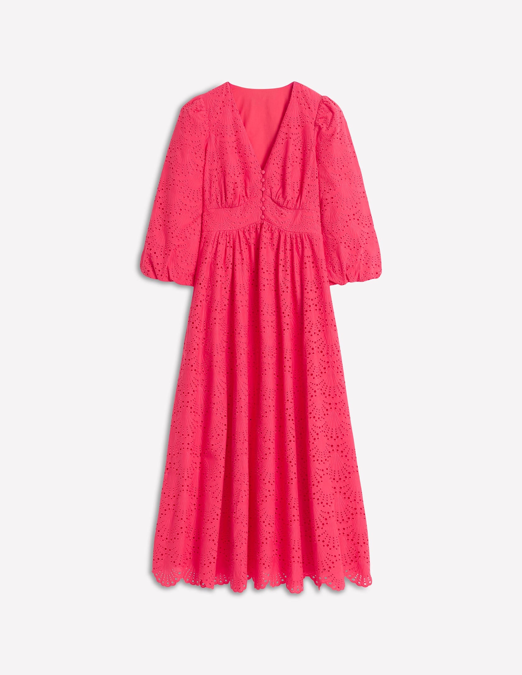 Lola Broderie Maxi Dress-Camelia Pink - Image 7