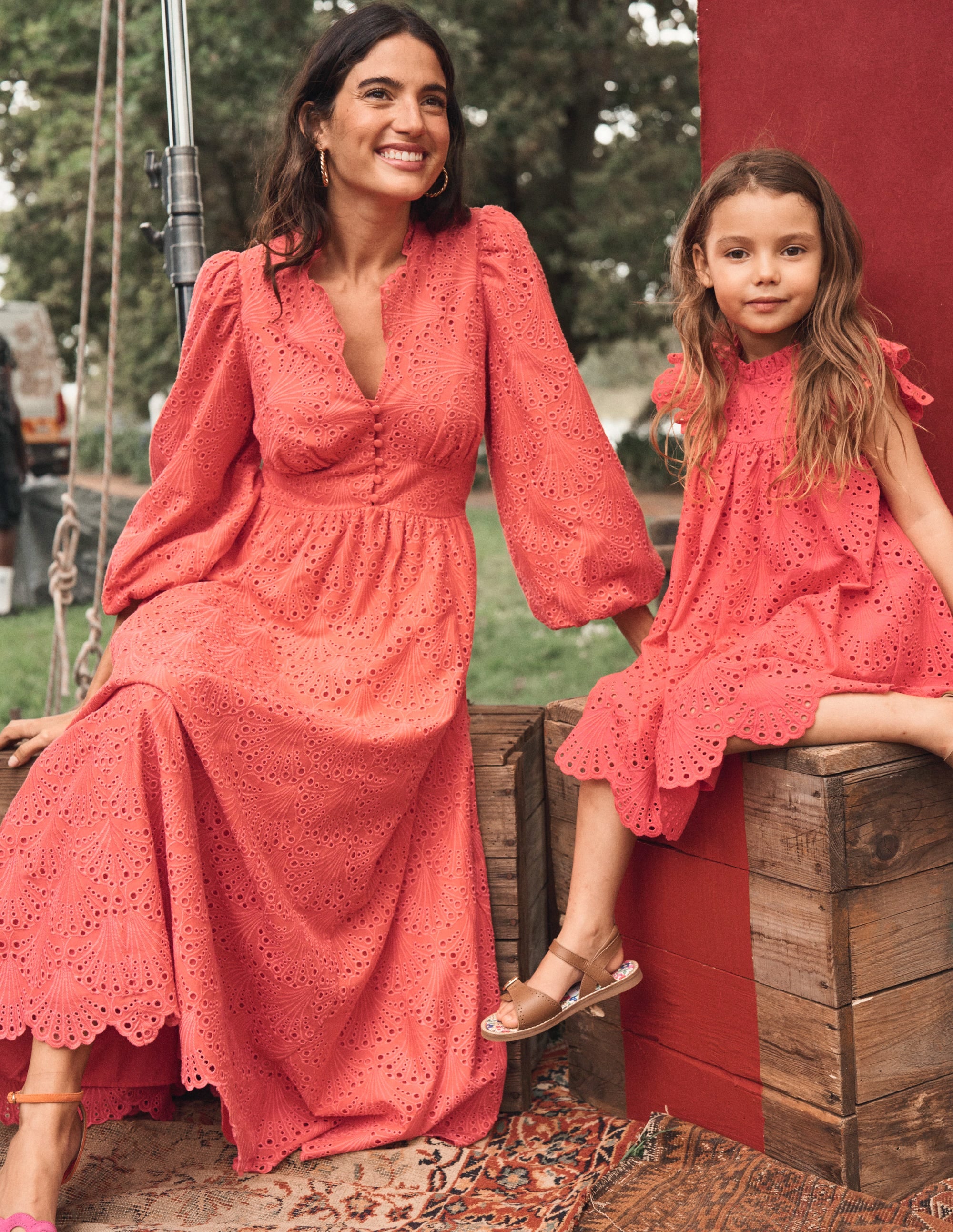 Lola Broderie Maxi Dress-Camelia Pink - Image 2