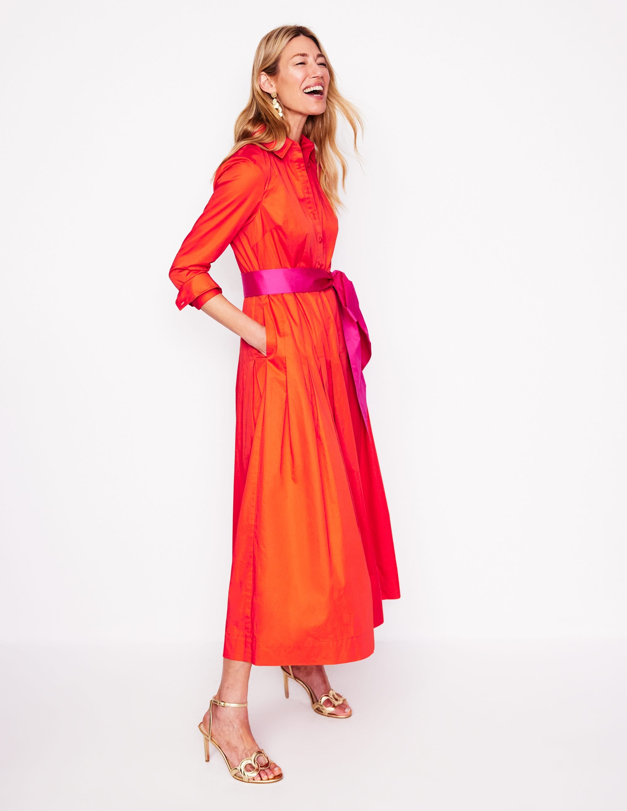 Maxi Pleated Bow Dress-Firecracker Red - Image 1