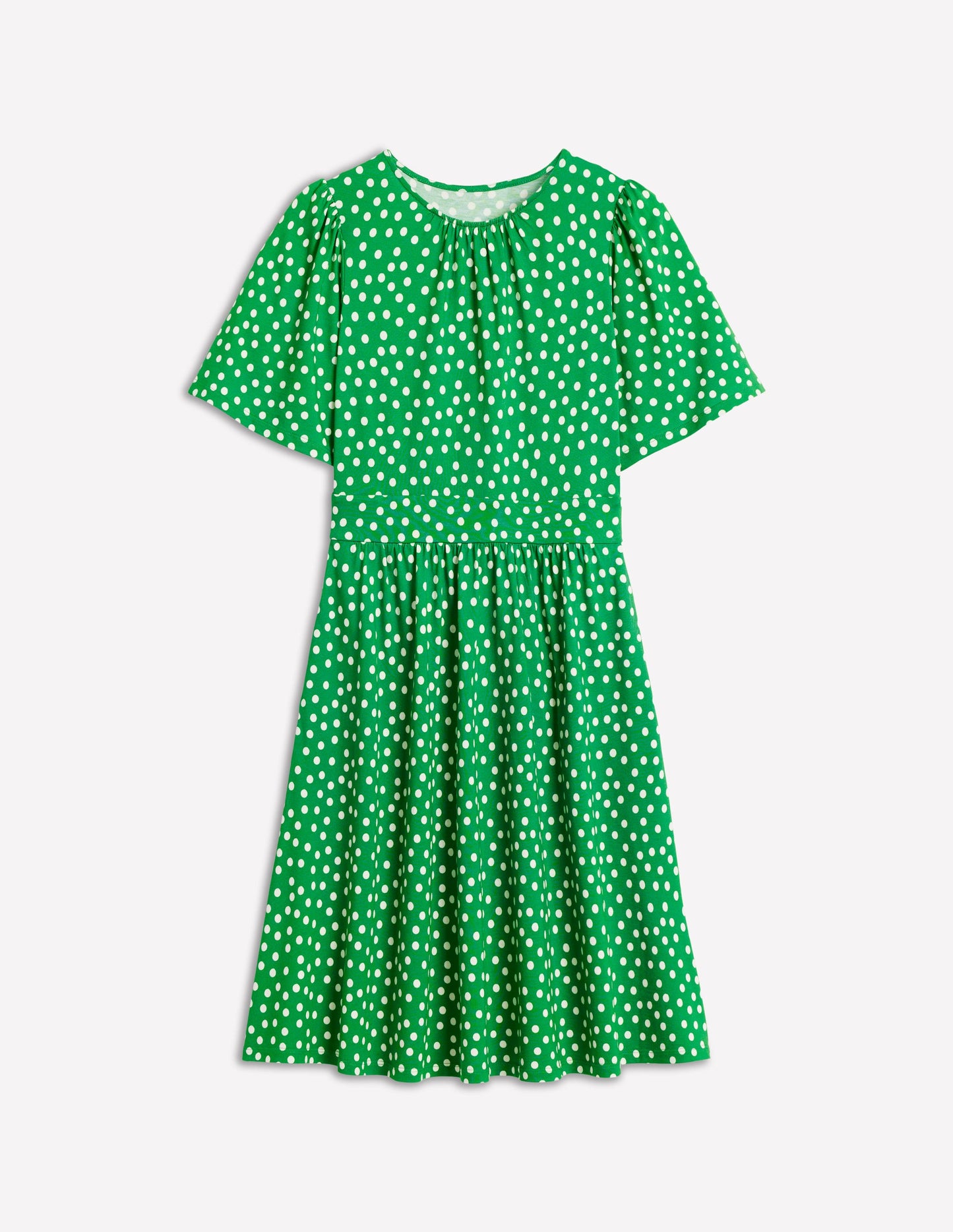 Louisa Short Jersey Dress-Lime Juice Green, Abstract Dot