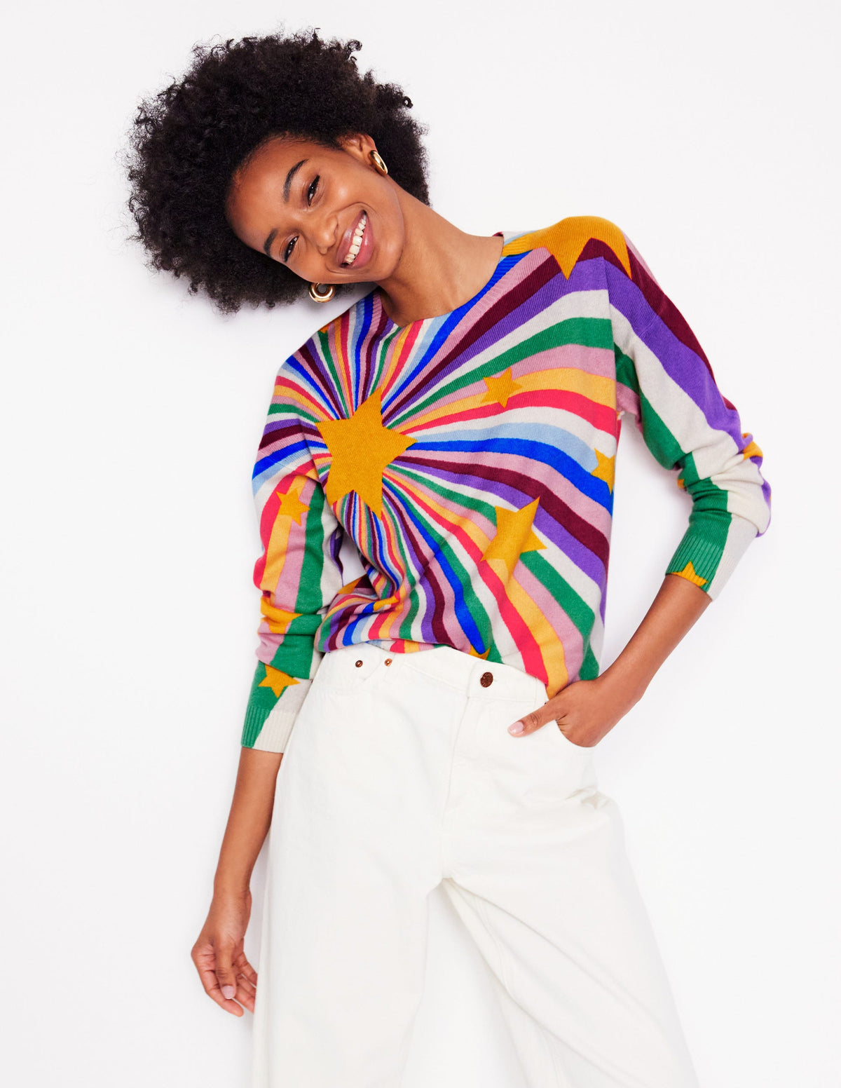 Lydia Cashmere Jumper-Multi, Supernova - Image 1