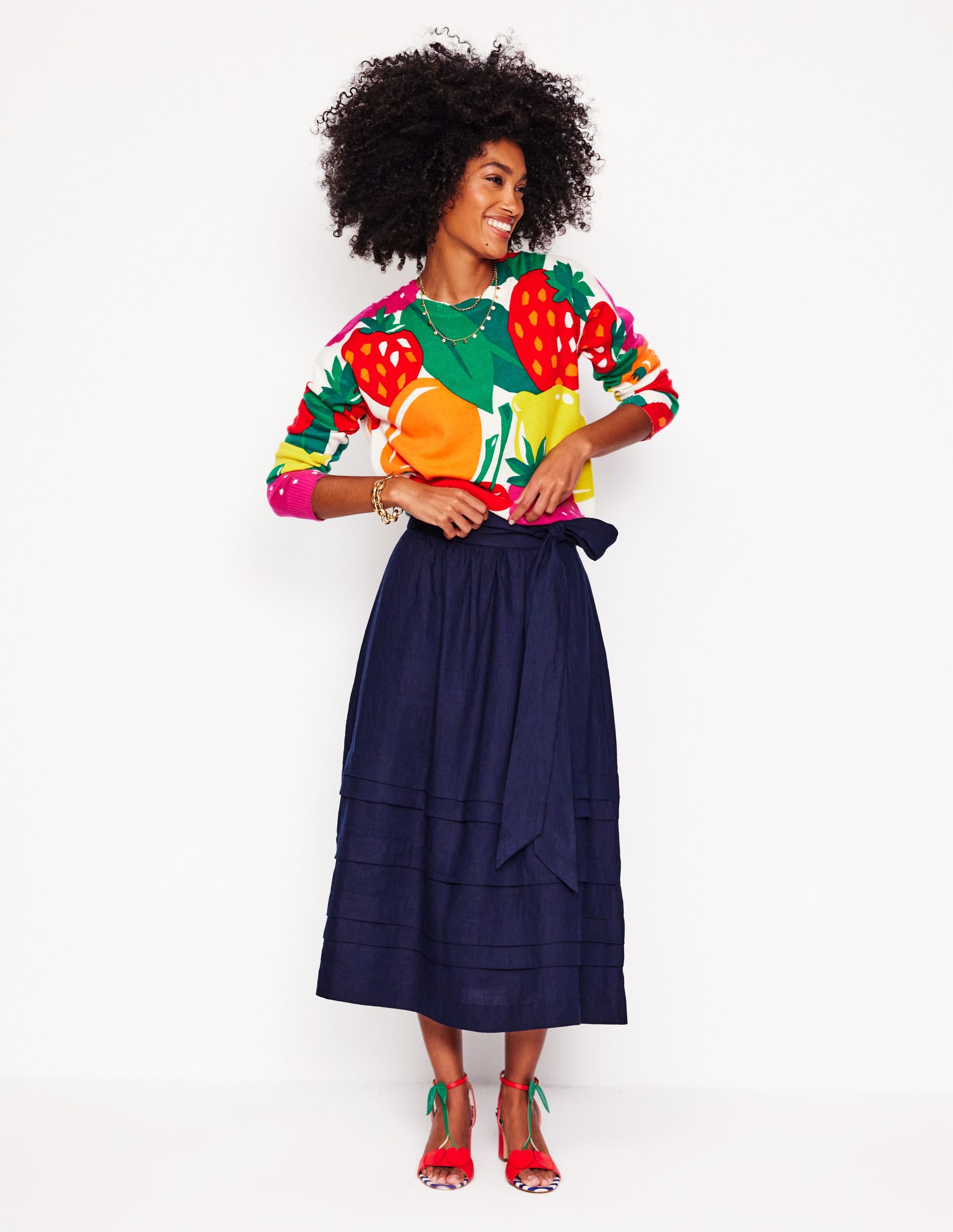 Lydia Cashmere Jumper-Multi, Summer Fruits - Image 6