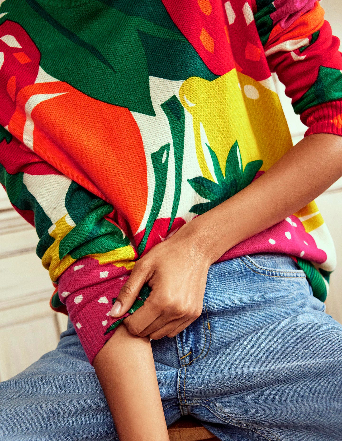 Lydia Cashmere Jumper-Multi, Summer Fruits - Image 7