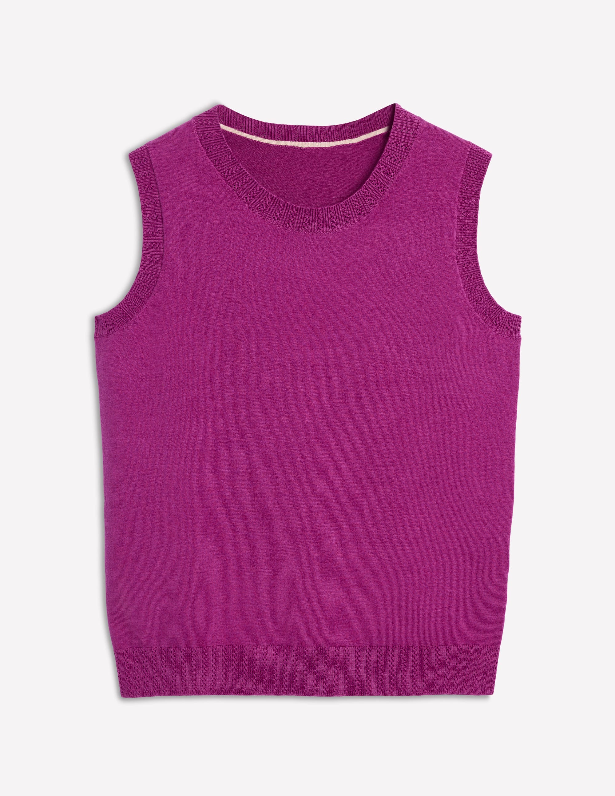 Emilia Cotton Crew Neck Vest-Regal Purple - Image 5