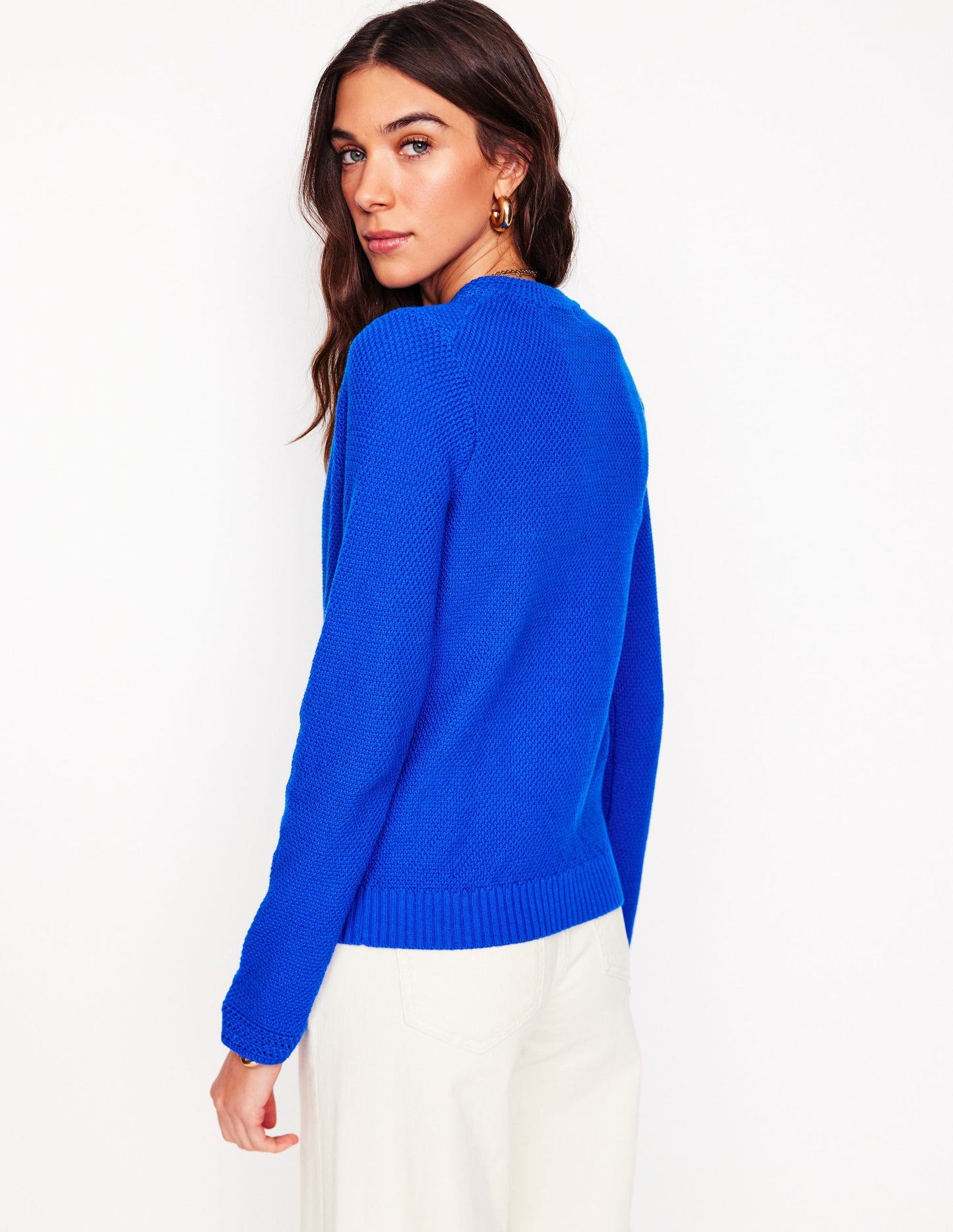 Callie Crochet Trim Cardigan-Gallery Blue