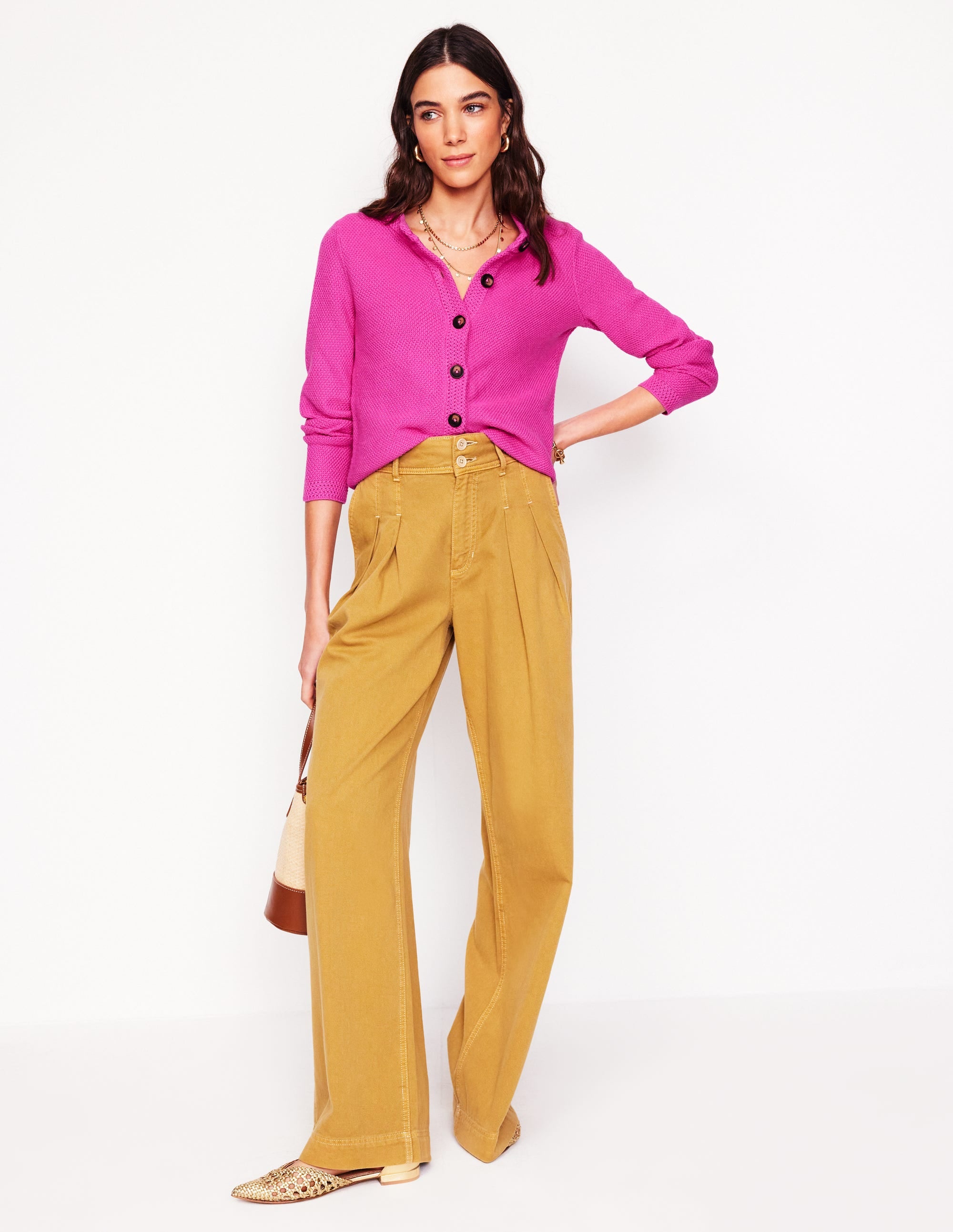Callie Crochet Trim Cardigan-Tickled Pink - Image 5