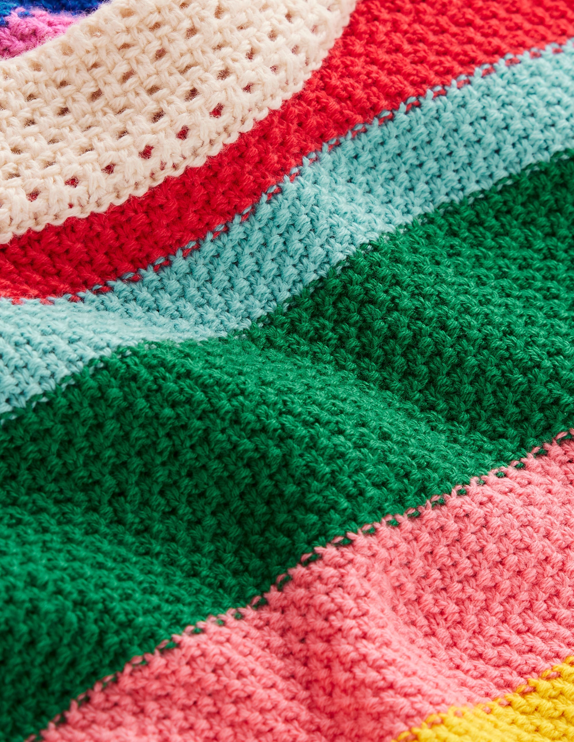 Callie Crochet Trim Sweater-Bright Rainbow Stripe Large - Image 8