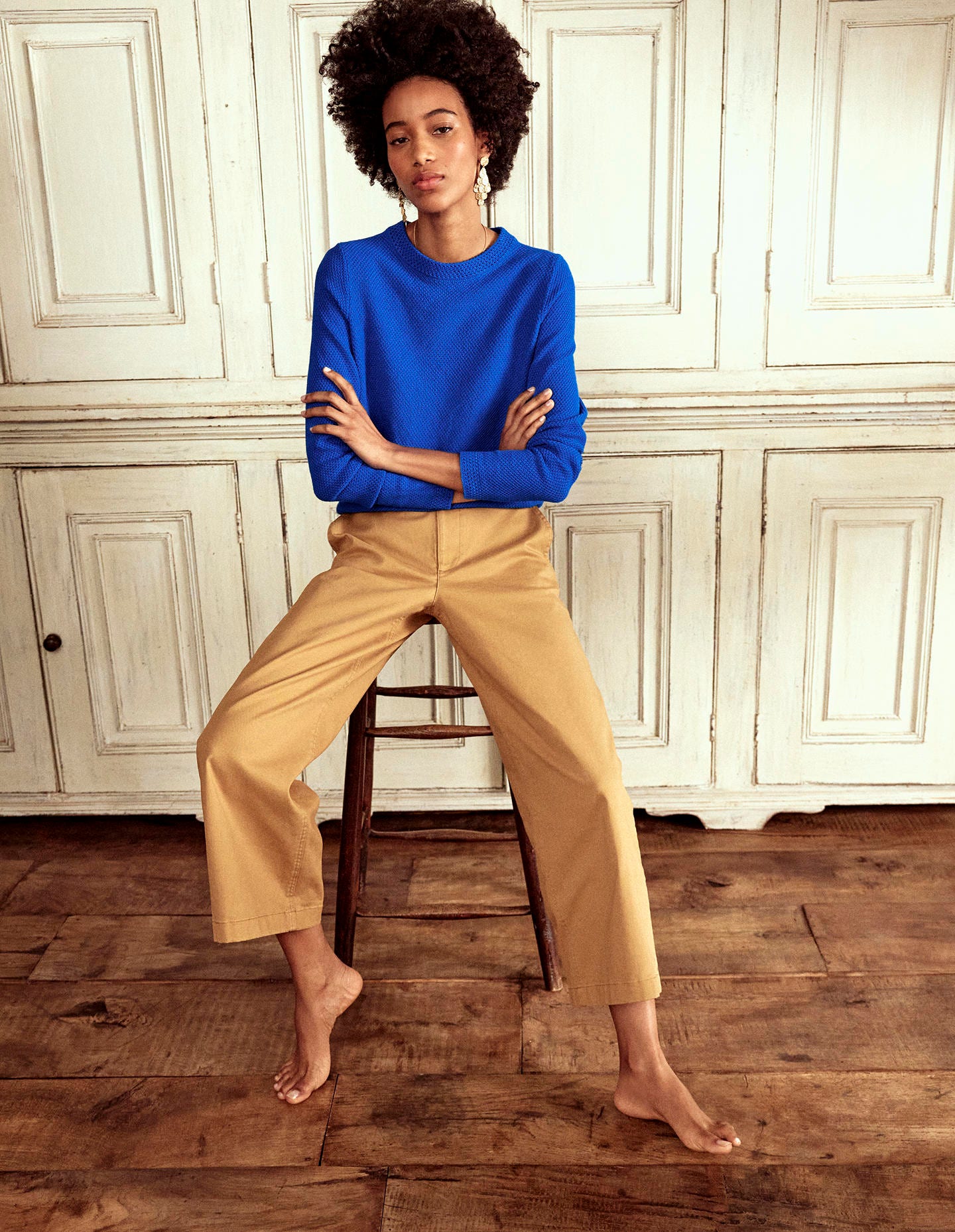 Callie Crochet Trim Sweater-Gallery Blue - Image 1