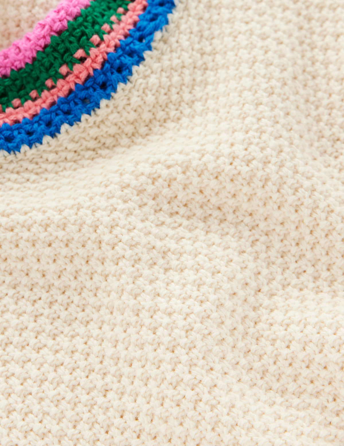 Callie Crochet Trim Tank-Warm Ivory, Rainbow Trim - Image 7