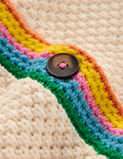 Libby Knitted Jacket-Warm Ivory, Rainbow