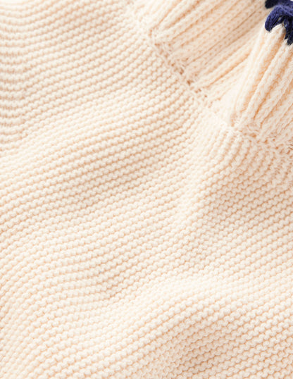 Lena Stitch Detail Vest-Warm Ivory