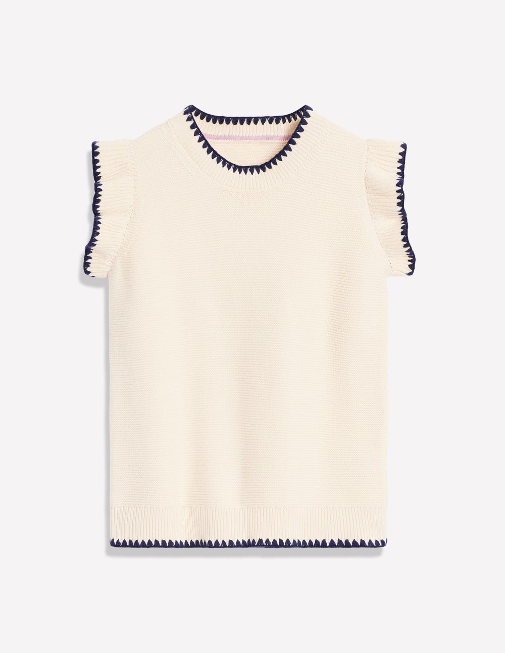 Lena Stitch Detail Vest-Warm Ivory - Image 8