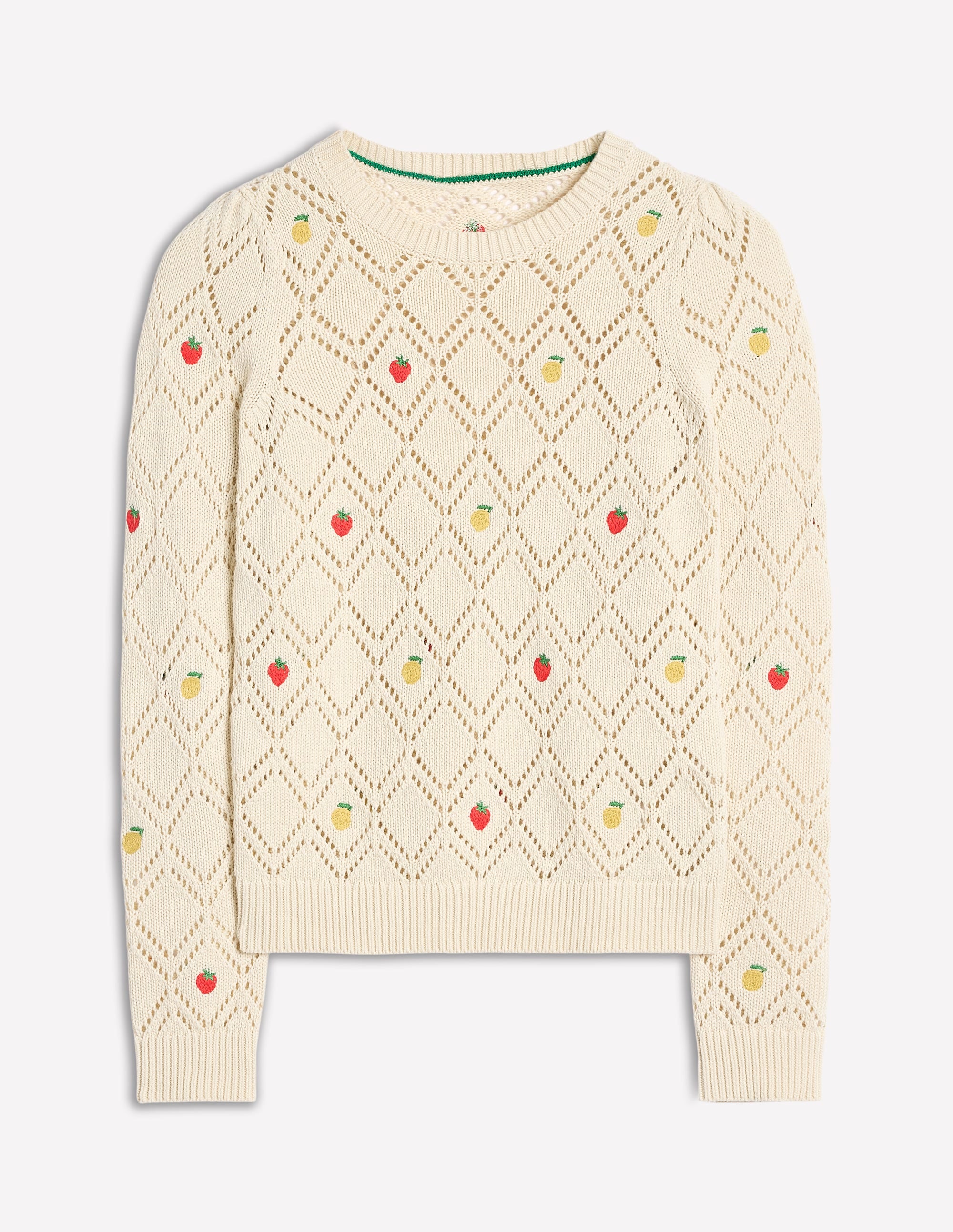 Enid Embroidered Sweater-Warm Ivory, Fruit - Image 8