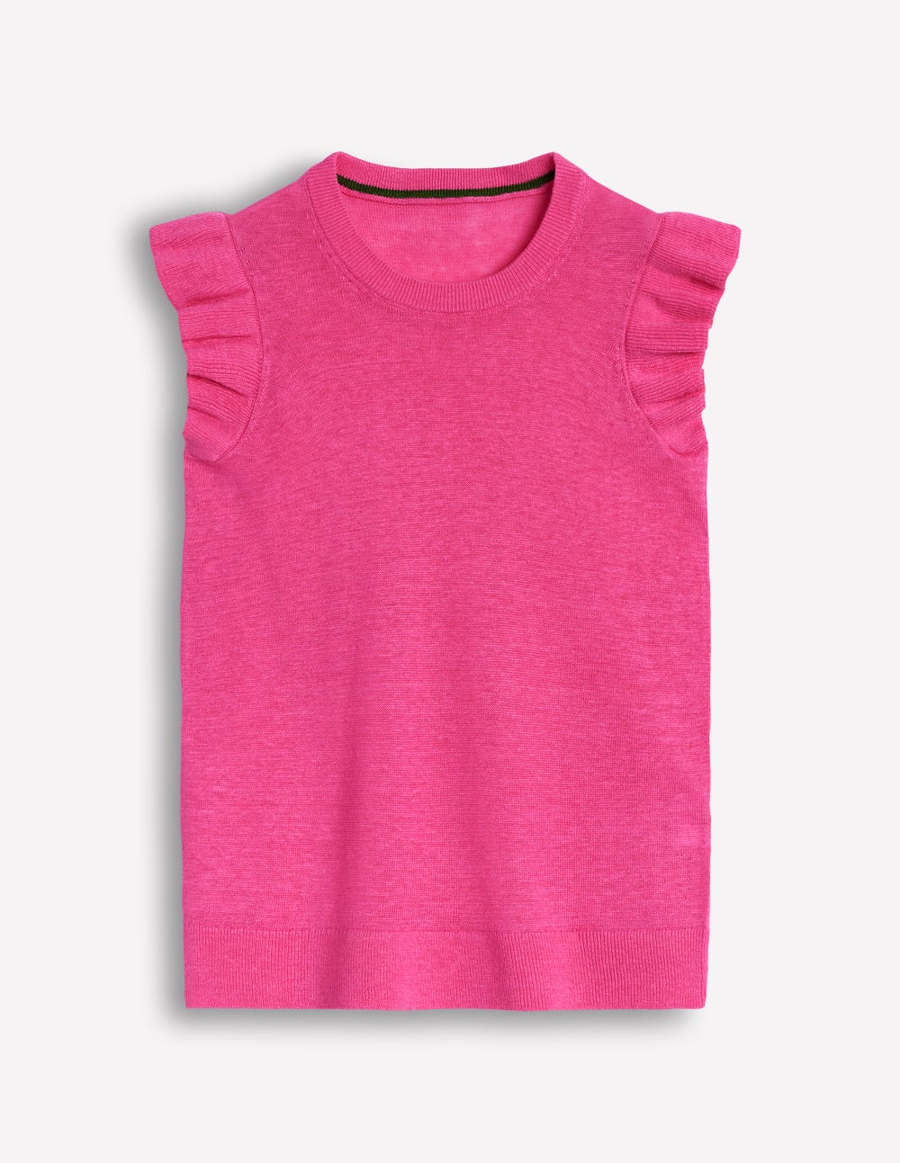 Josie Frilled Linen Vest-Sorbet Pink - Image 5