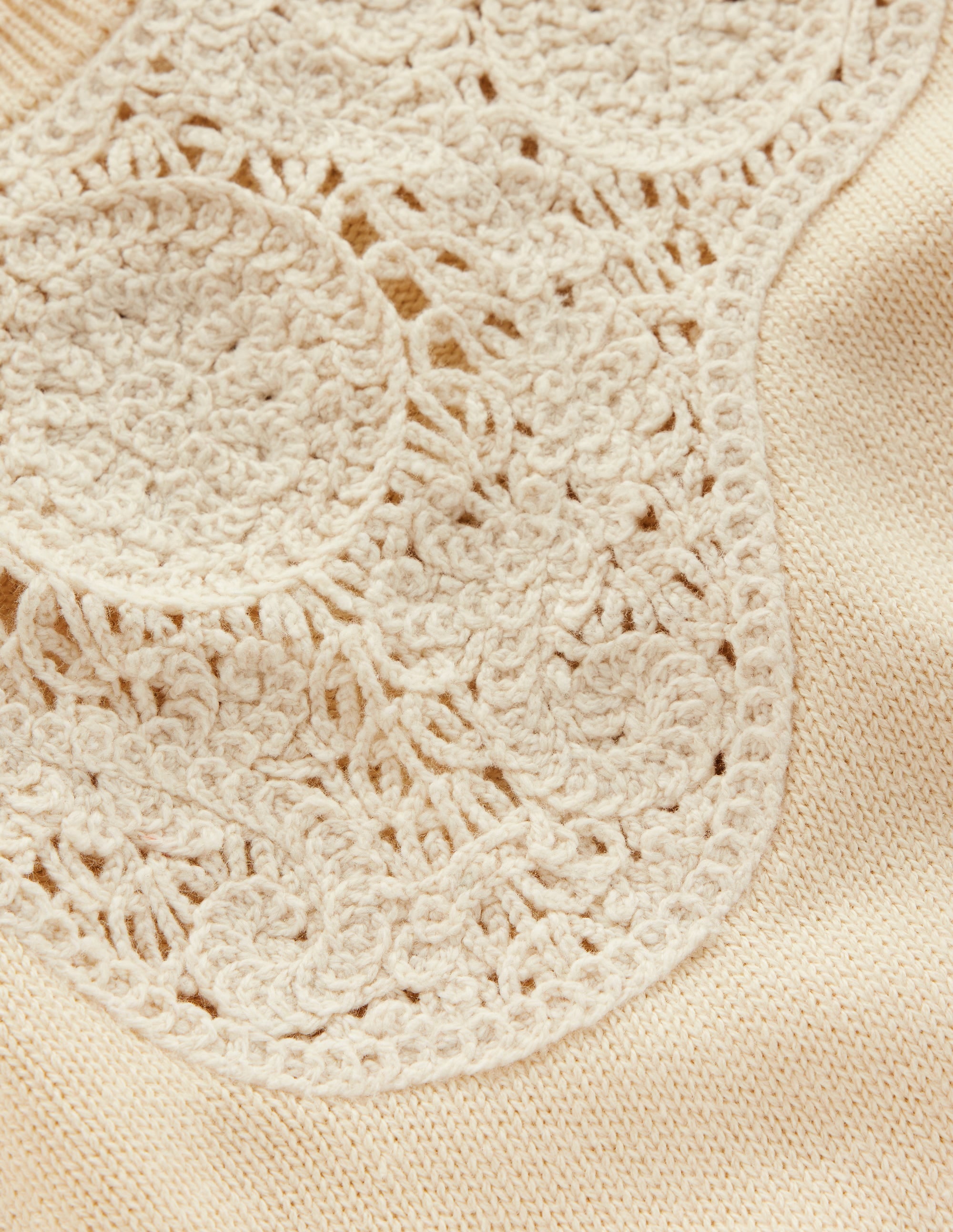 Embroidered Yoke Knitted Tee-Warm Ivory - Image 8