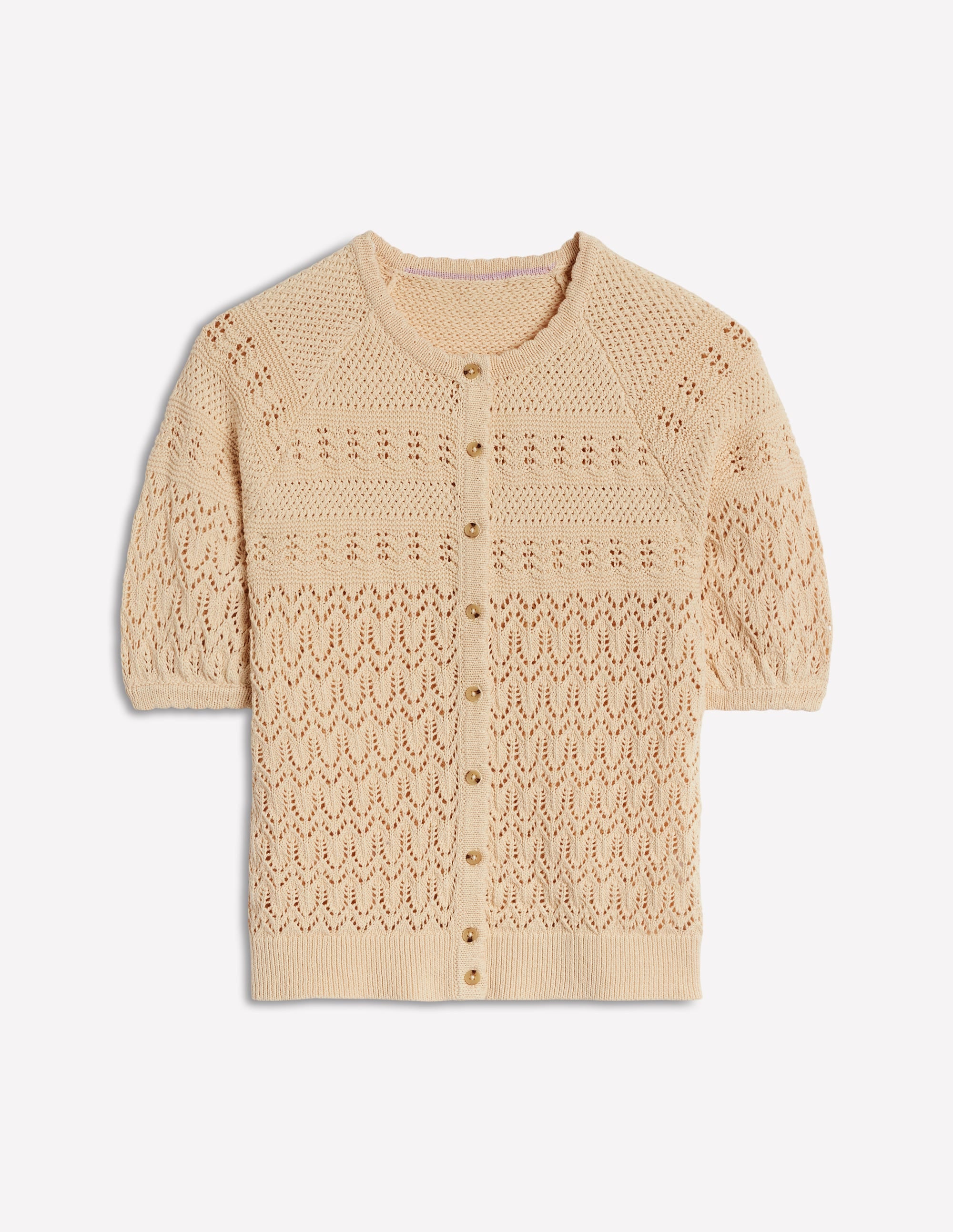 Elodie Stitch Crew Cardigan-Warm Ivory - Image 5