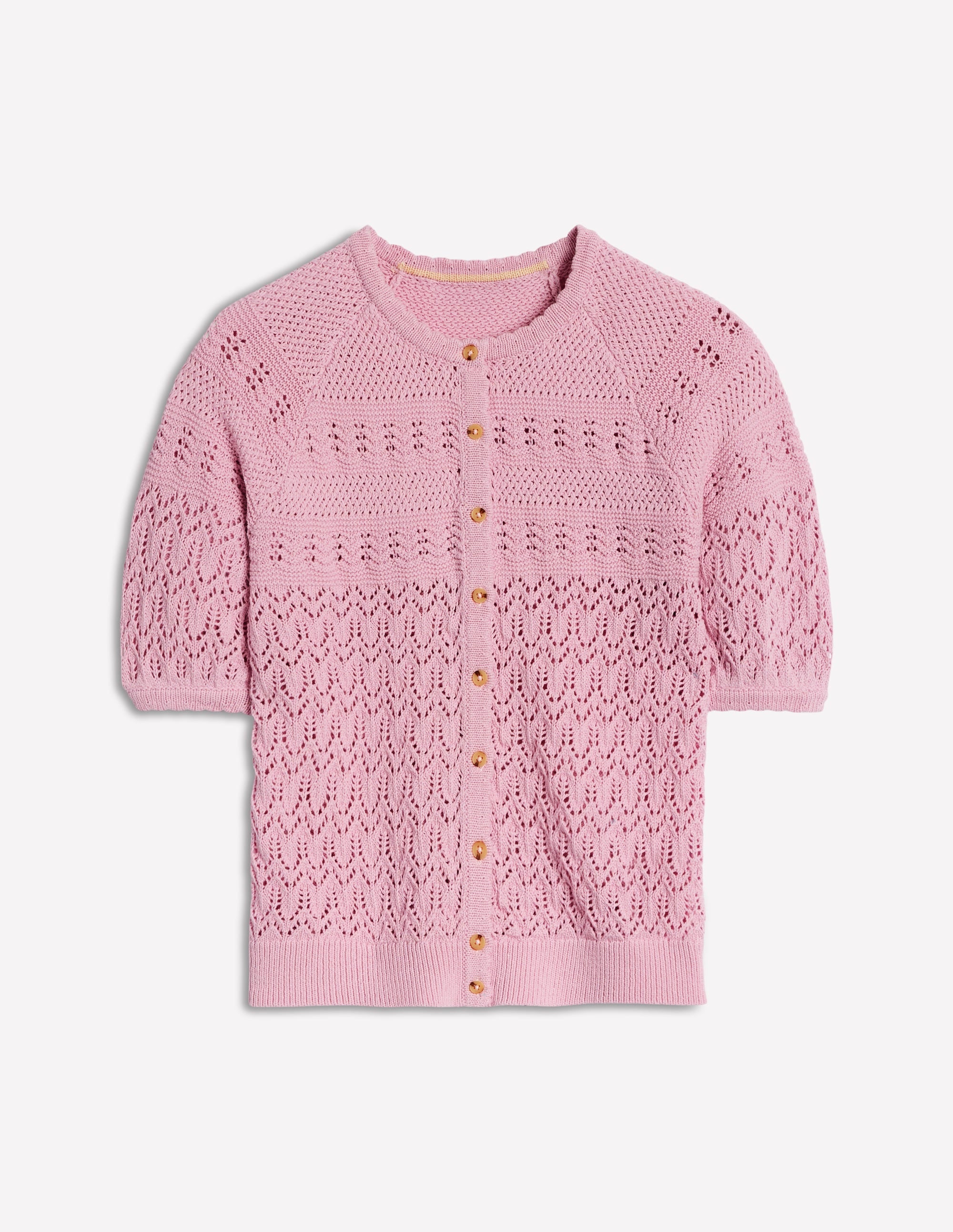 Elodie Stitch Crew Cardigan-Soft Pink - Image 6
