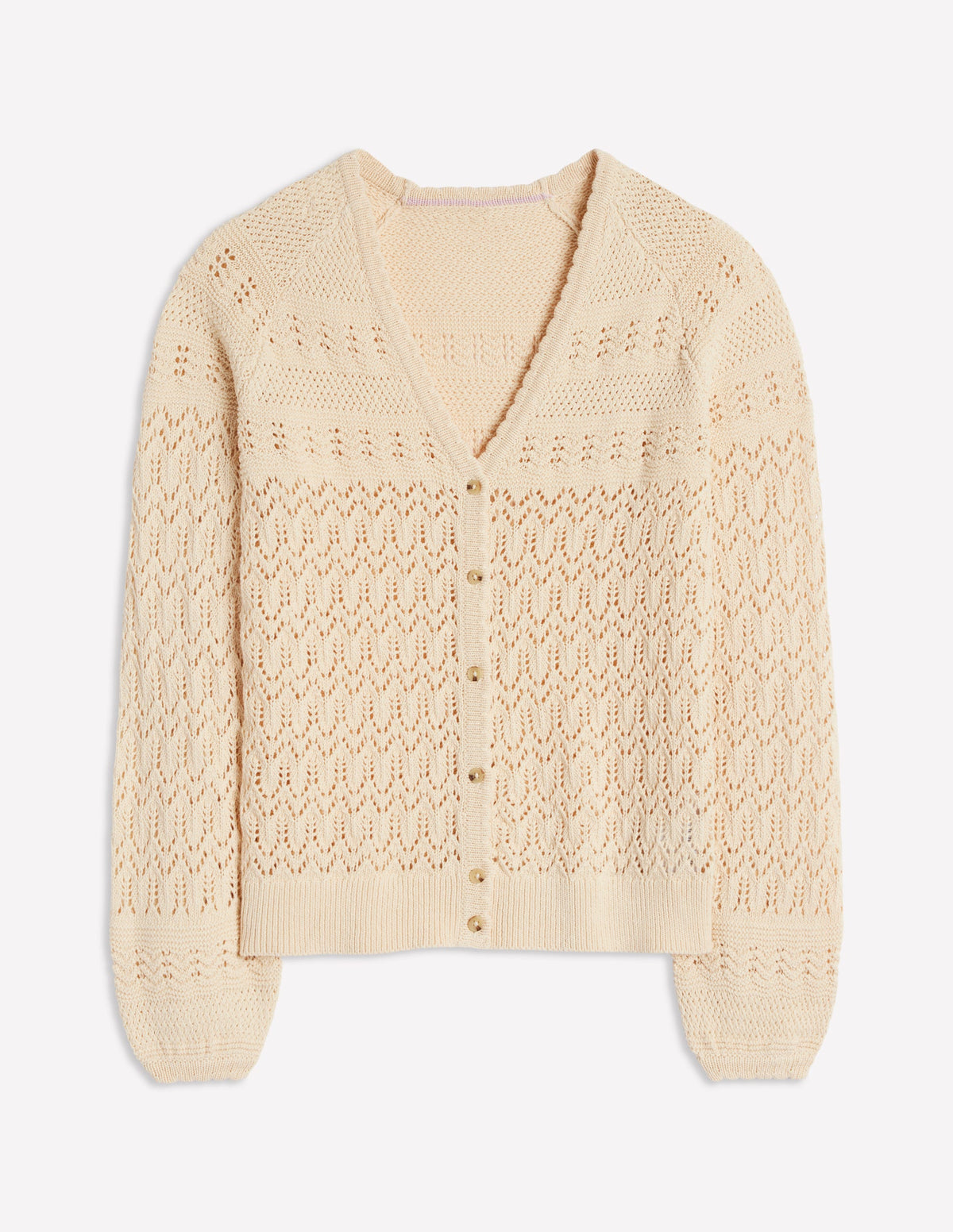 Elodie Stitch V-Neck Cardigan-Warm Ivory - Image 5