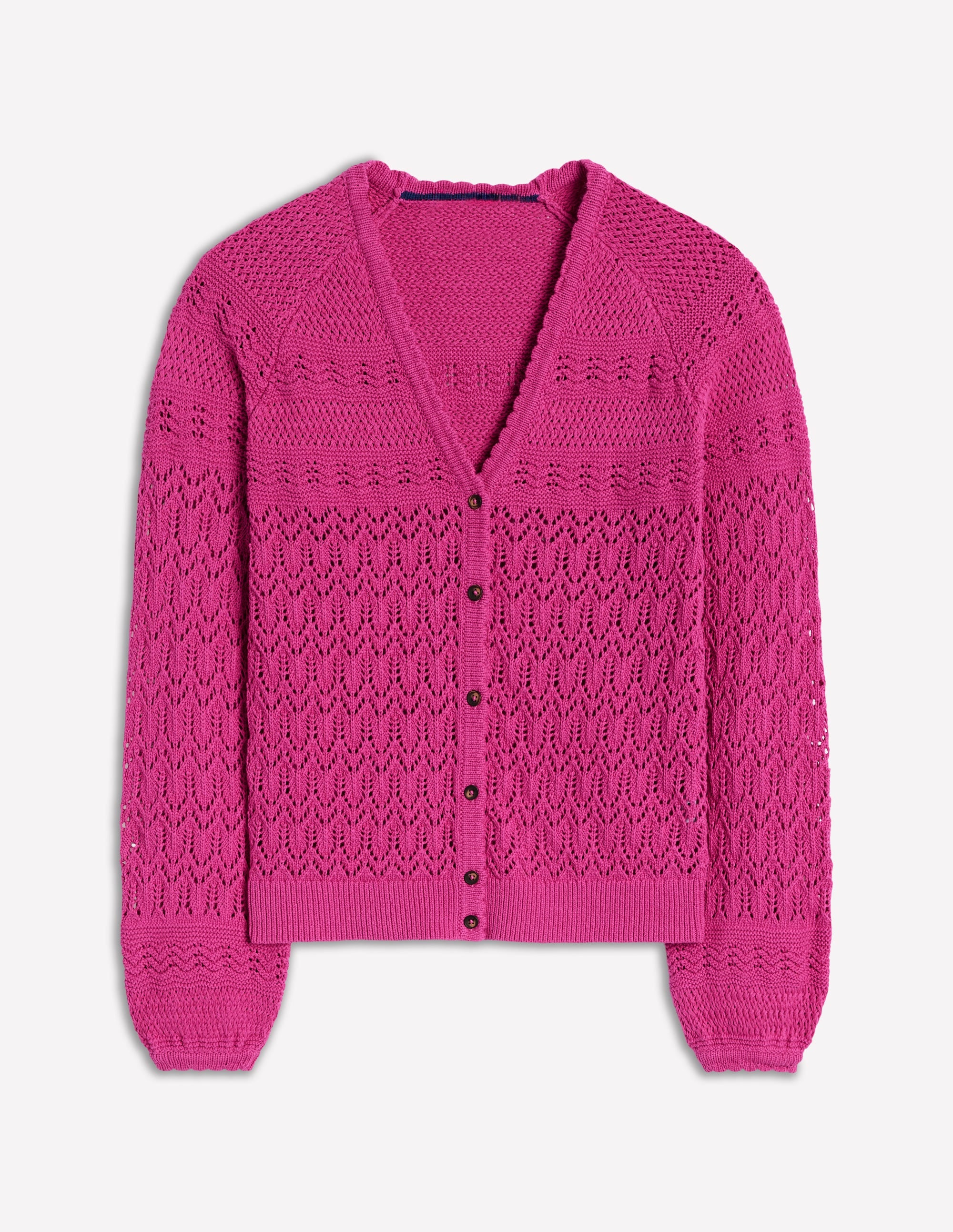 Elodie Stitch V-Neck Cardigan-Purple Damson - Image 5