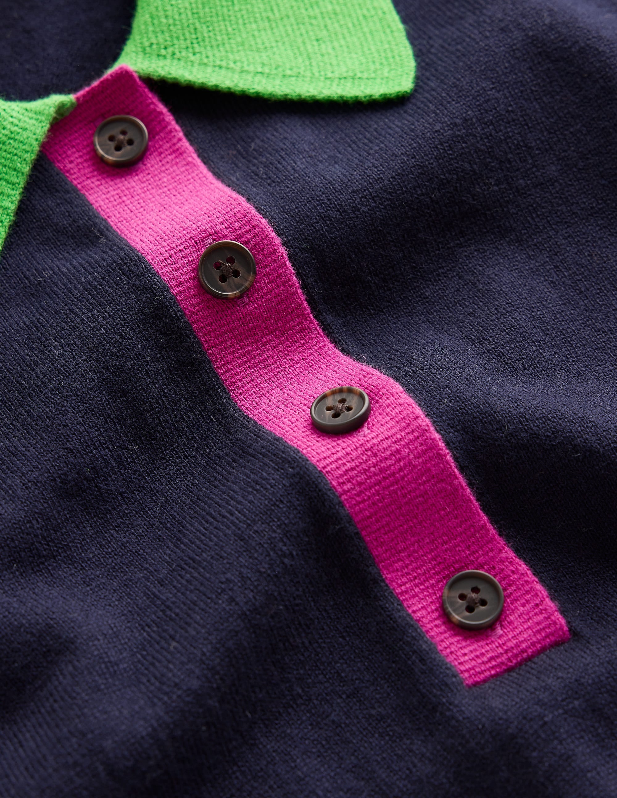 Estelle Henley Knitted T-Shirt-Navy - Image 8