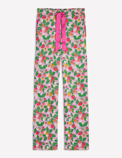 Cotton Sateen Pajama Trousers-MeadowsweetPink Fruit Paradise