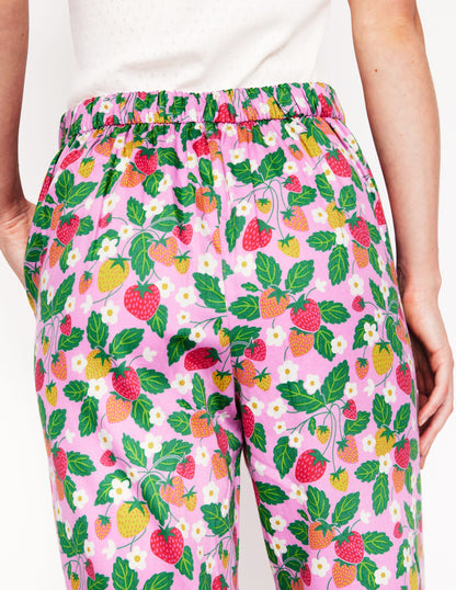 Cotton Sateen Pajama Trousers-MeadowsweetPink Fruit Paradise