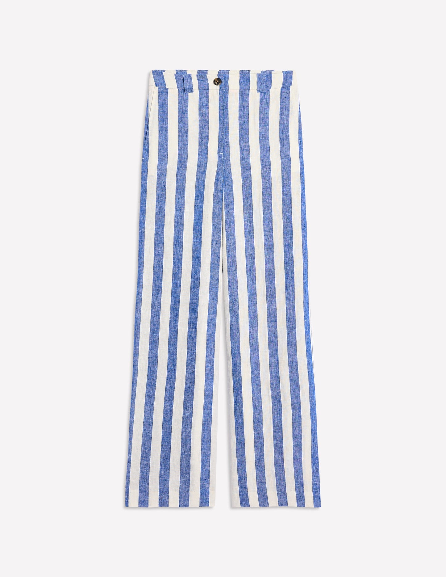 Westbourne Linen Pants-Bright Blue Stripe