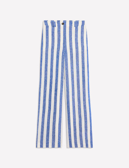 Westbourne Linen Pants-Bright Blue Stripe