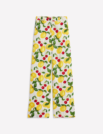 Westbourne Linen Pants-Multi, Cherries and Lemons