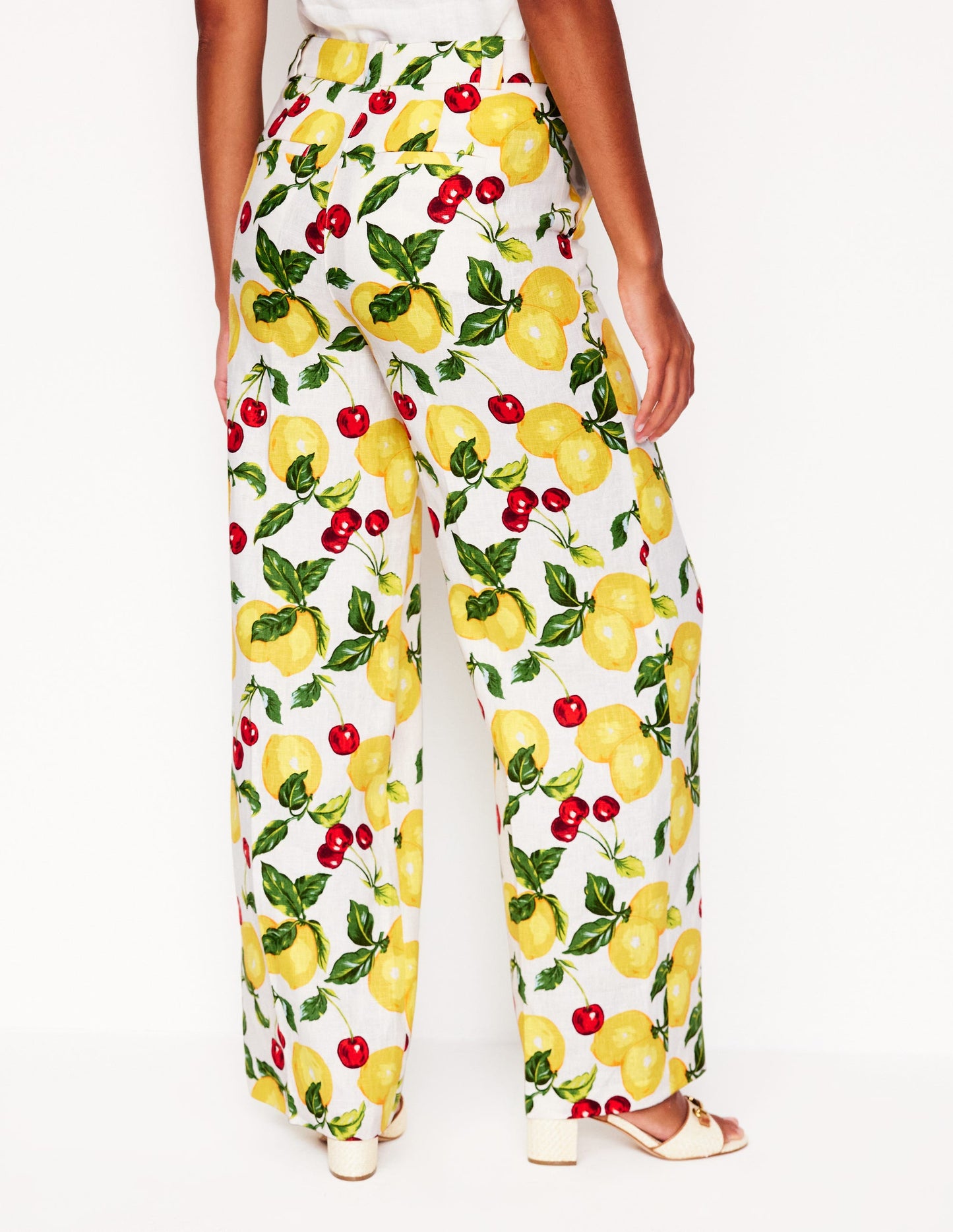 Westbourne Linen Pants-Multi, Cherries and Lemons