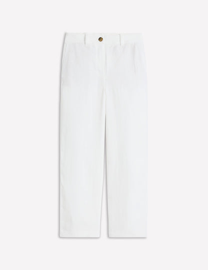 Westbourne Crop Linen Pants-White-6