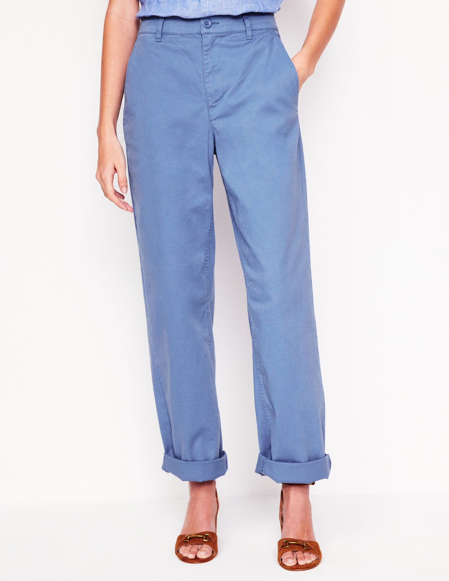 Barnsbury Tape Chino Pants-Blue River