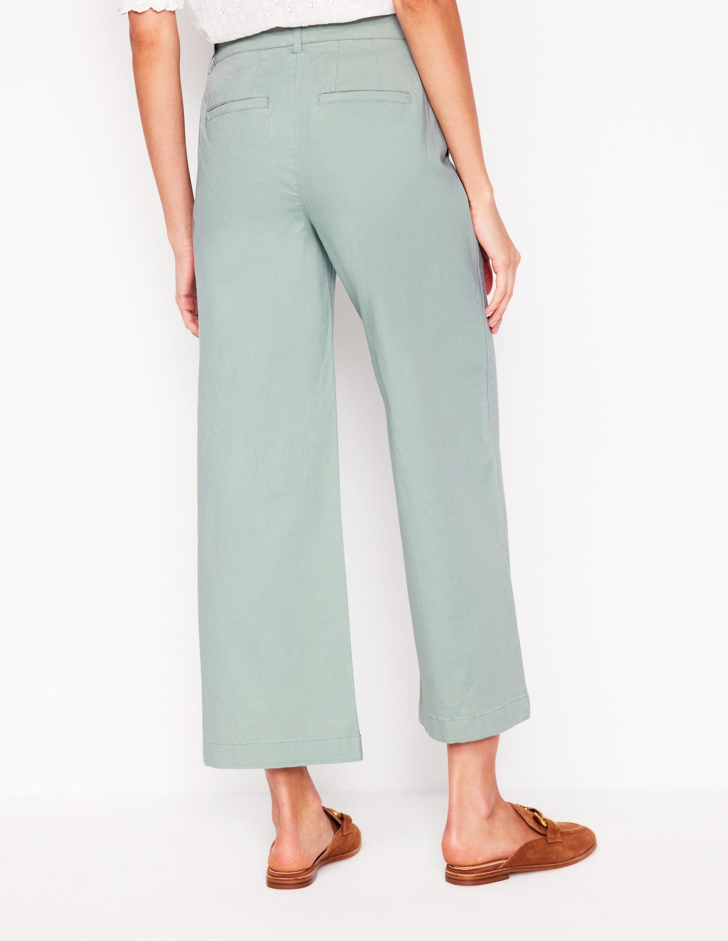 Barnsbury Crop Chino Pants-Soft Jade