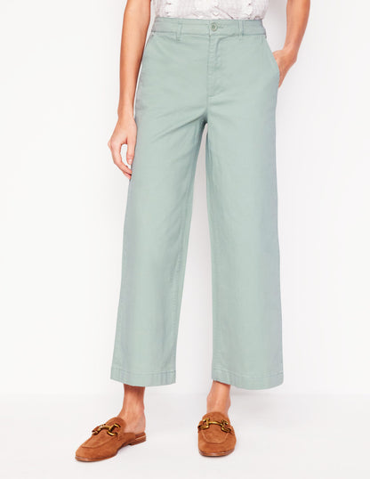 Barnsbury Crop Chino Pants-Soft Jade