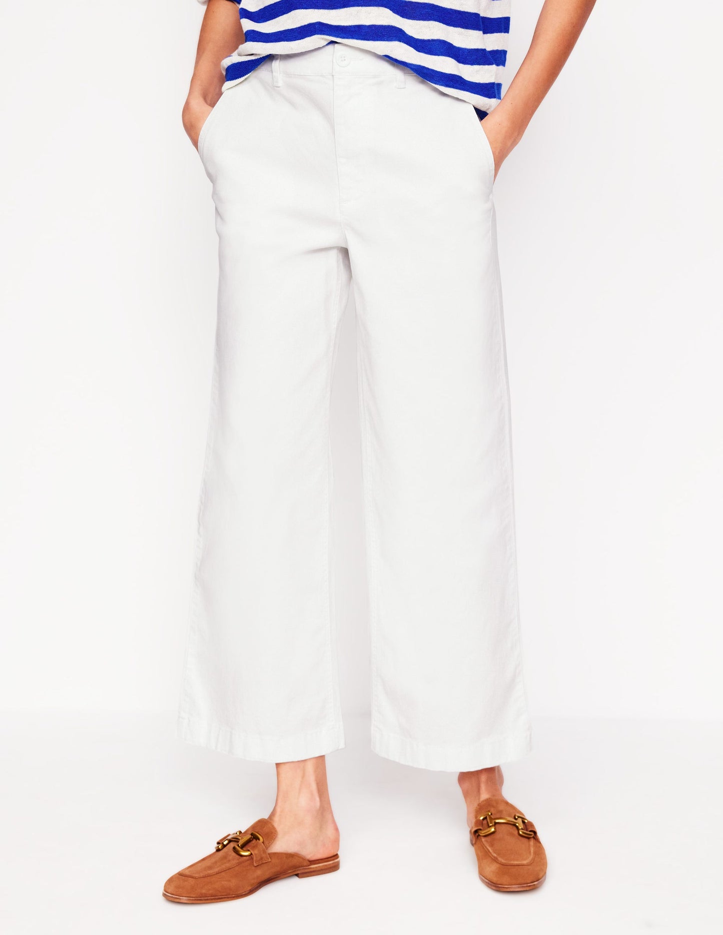 Barnsbury Crop Chino Pants-White