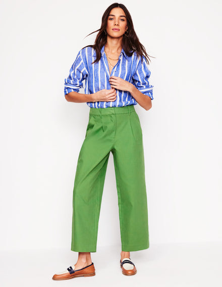 Bloomsbury Cotton Pants-Paradise Green