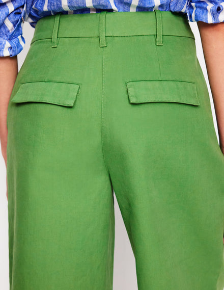 Bloomsbury Cotton Pants-Paradise Green