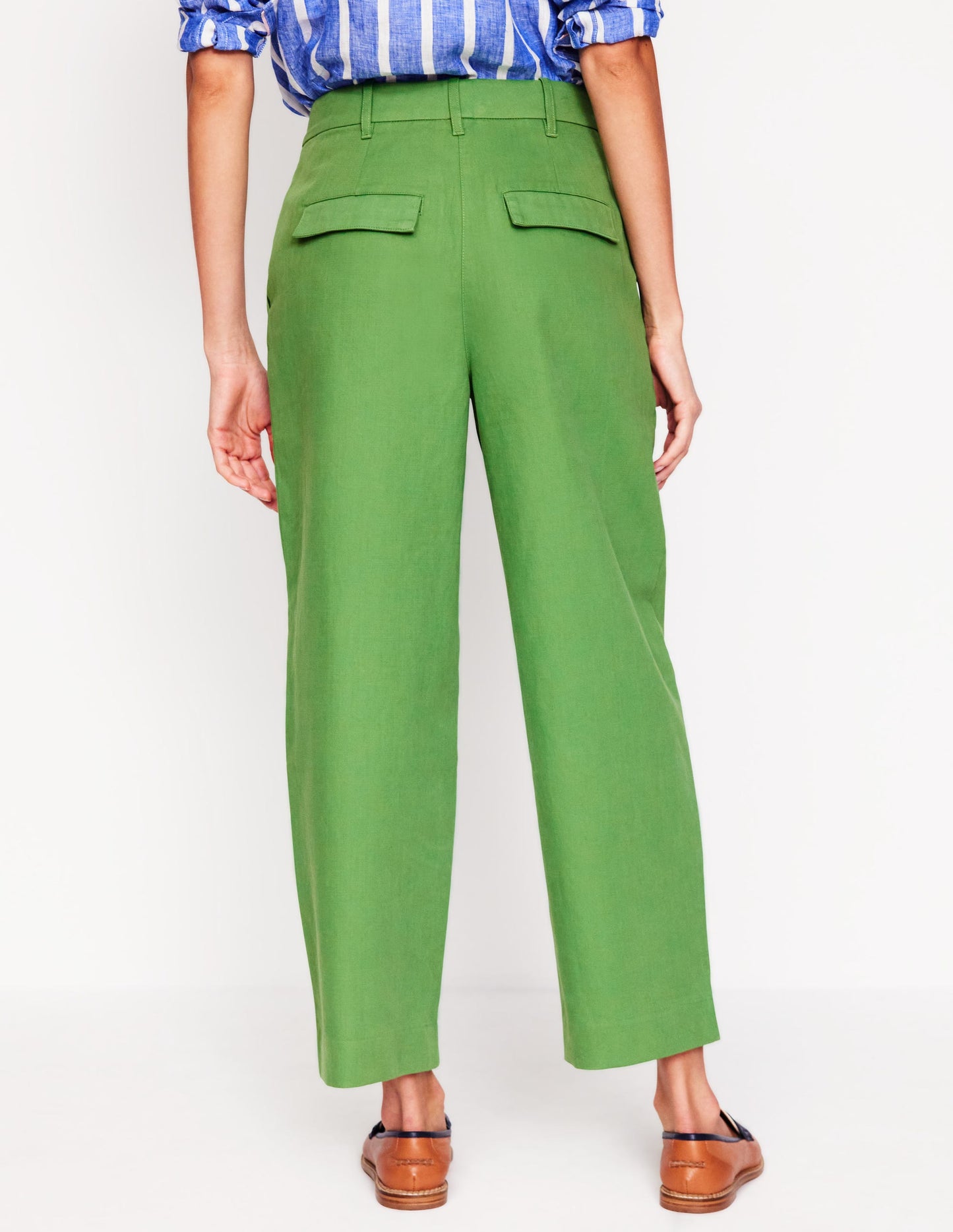 Bloomsbury Cotton Pants-Paradise Green