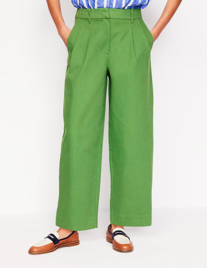 Bloomsbury Cotton Pants-Paradise Green-4