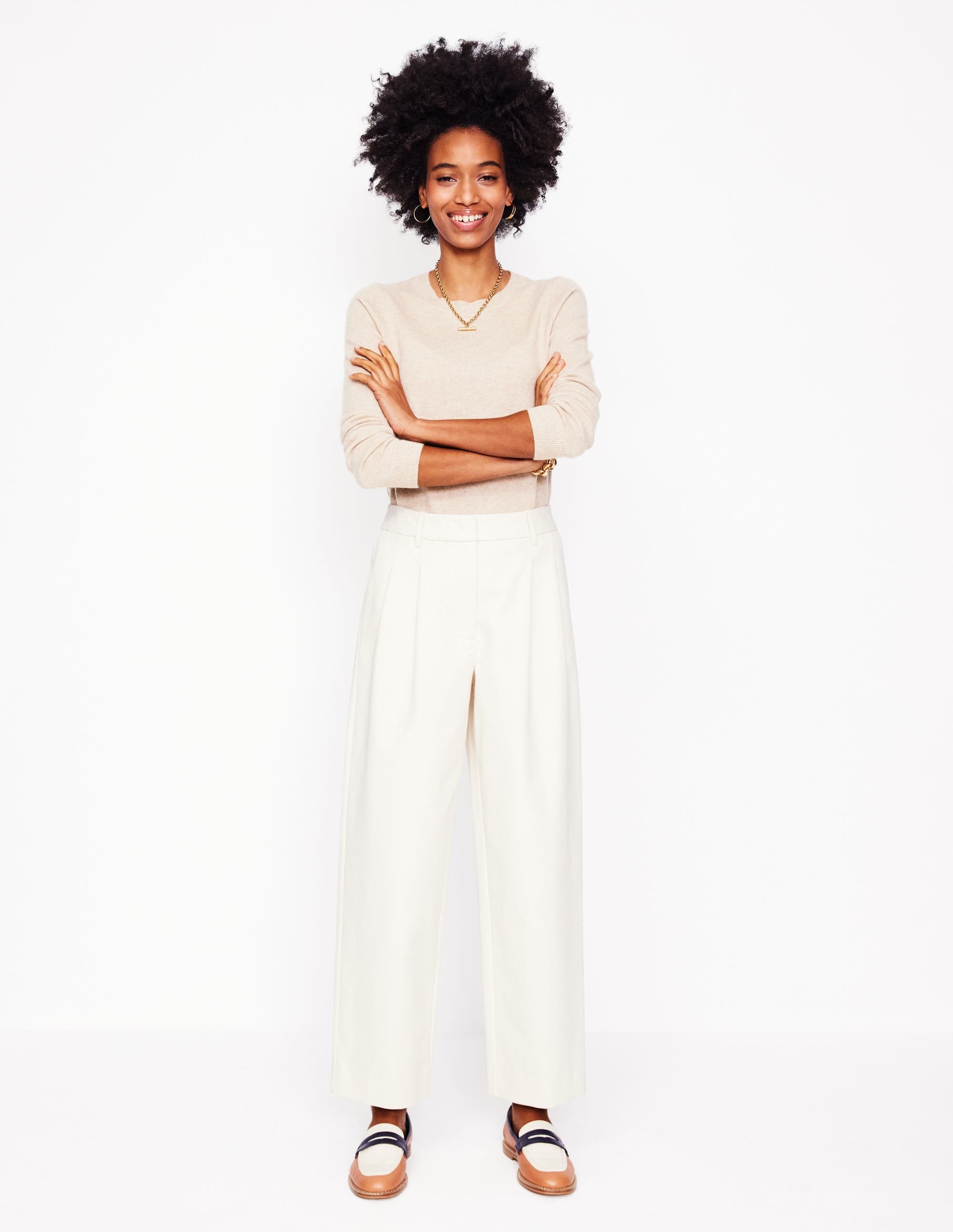 Bloomsbury Cotton Pants-Off White - Image 1