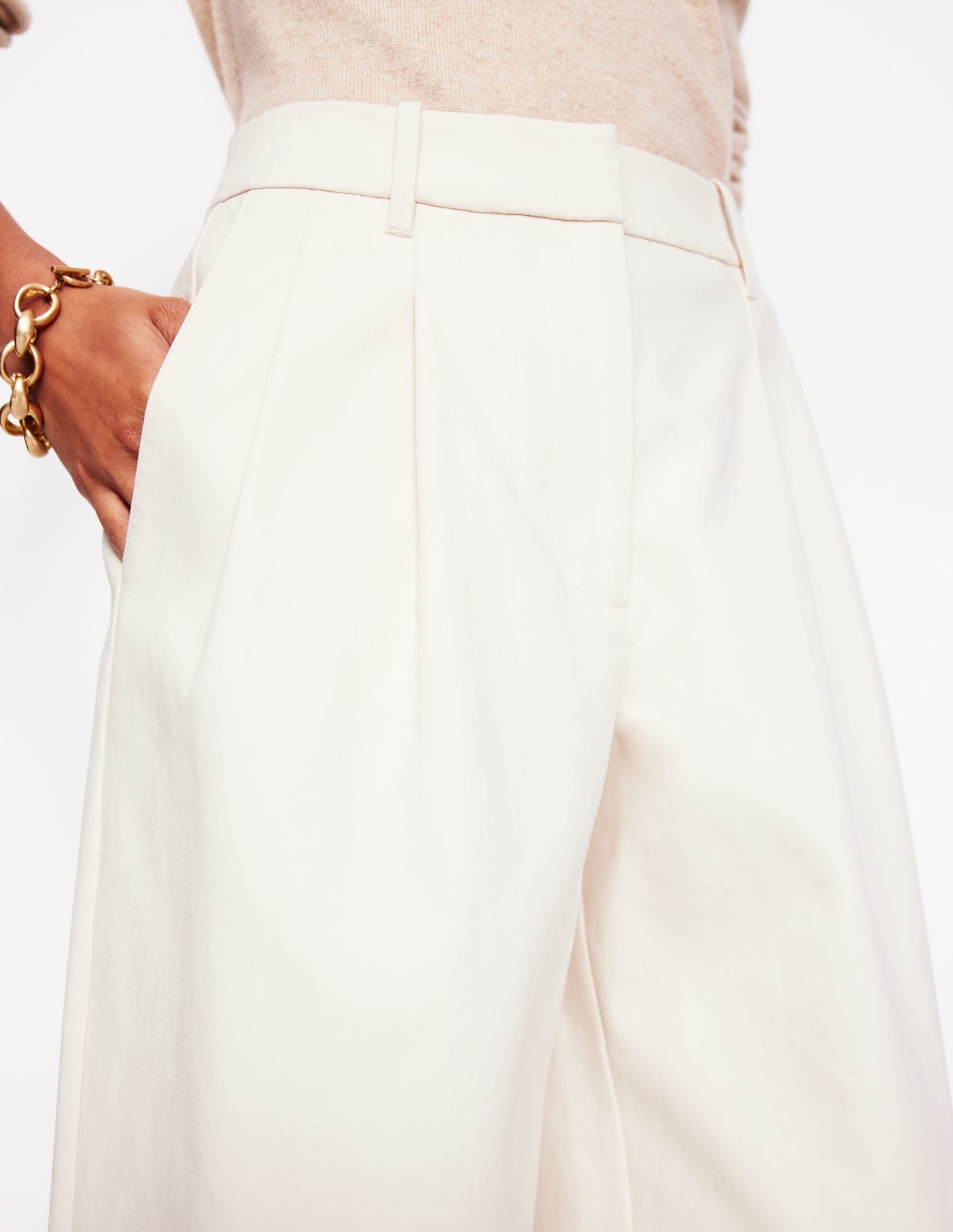 Bloomsbury Cotton Pants-Off White