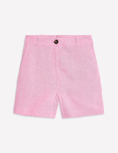 Westbourne Linen Shorts-Meadowsweet Pink Chambray