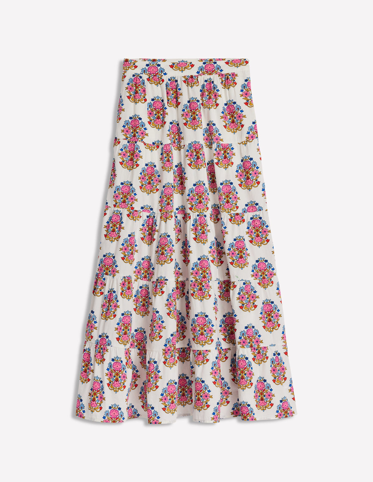 Nadia Poplin Maxi Skirt-Ivory, Wildflower Stamp - Image 5
