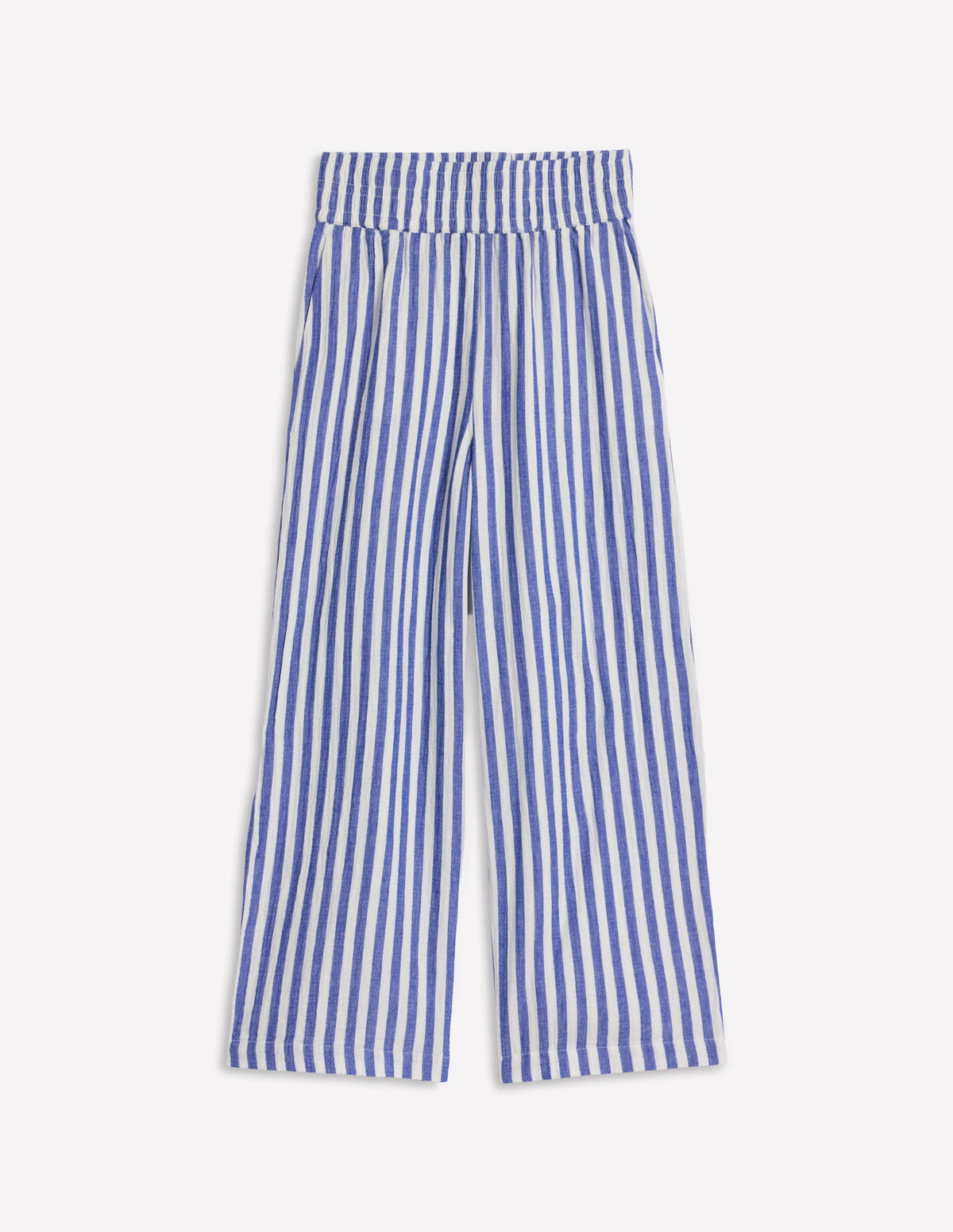 Cropped Double Cloth Pants-Bright Blue Stripe - Image 7