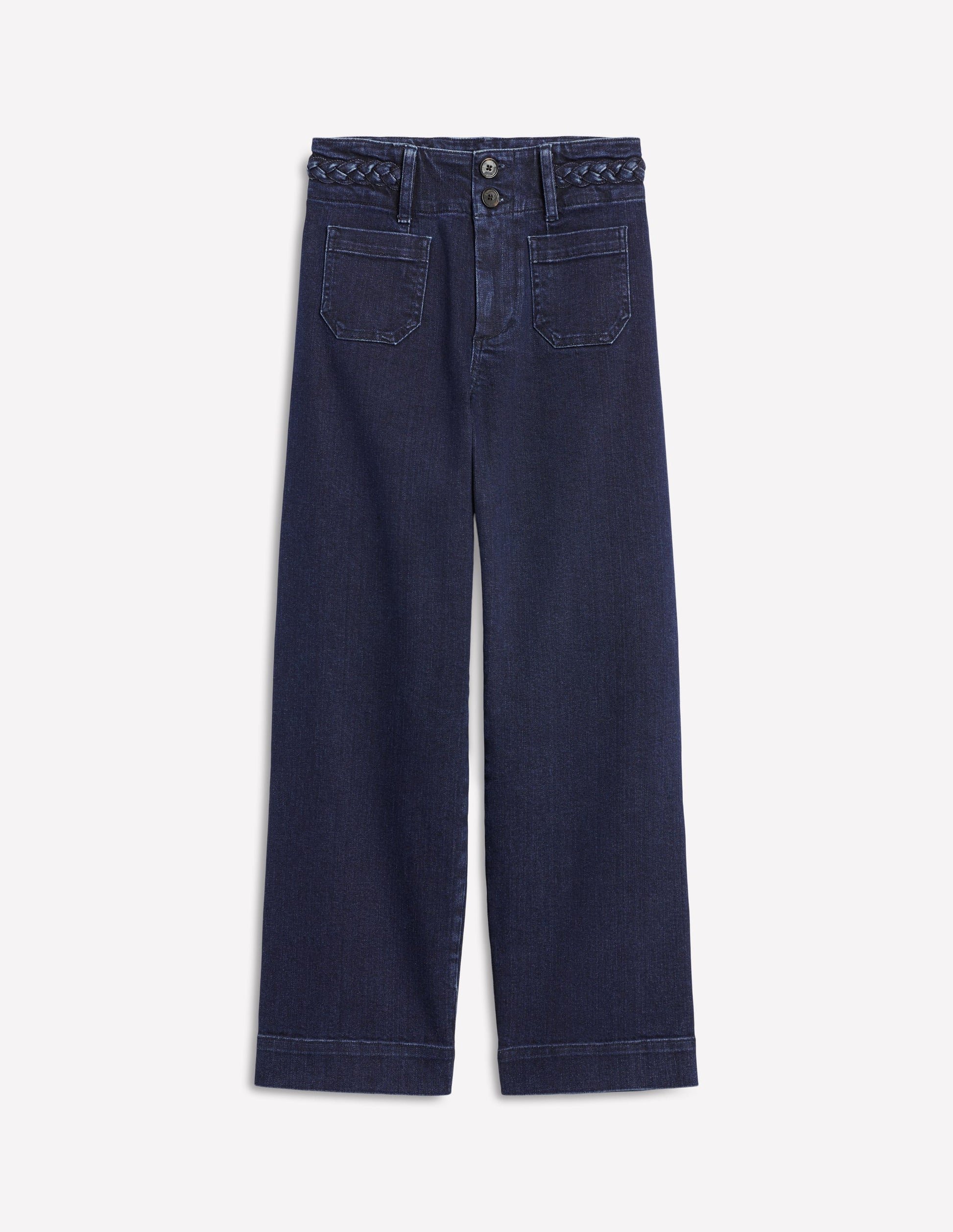 Patch Pocket Cropped Pants-Indigo Braid-6